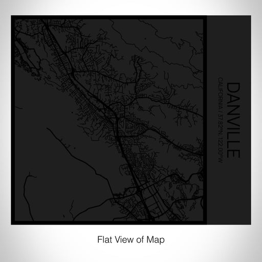 Rendered View of Danville California Map on 17oz Stainless Steel Insulated Tumbler in Matte Black with Tactile Lines