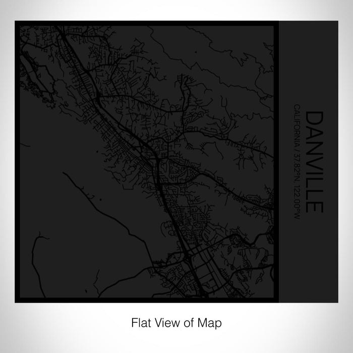 Rendered View of Danville California Map on 17oz Stainless Steel Insulated Tumbler in Matte Black with Tactile Lines