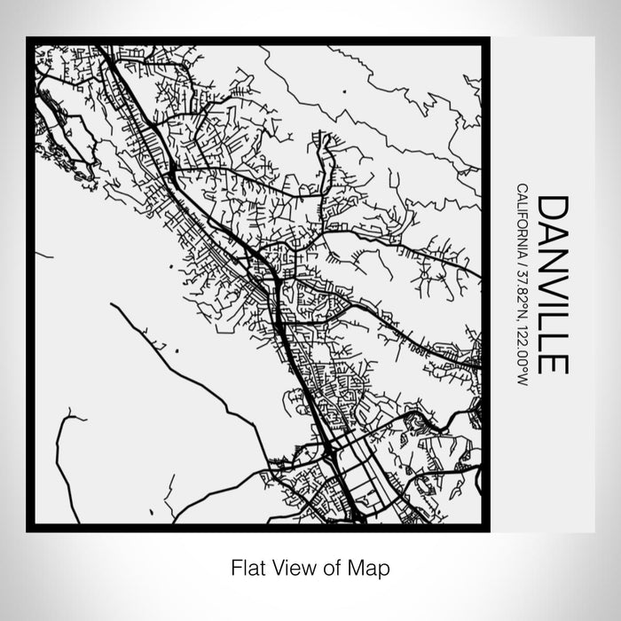 Rendered View of Danville California Map on 17oz Stainless Steel Insulated Tumbler in Matte White with Tactile Lines