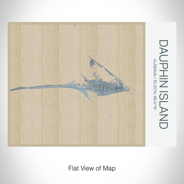 Rendered View of Dauphin Island Alabama Map on 20oz Stainless Steel Insulated Bottle with Bamboo Top with printed afternoon style map