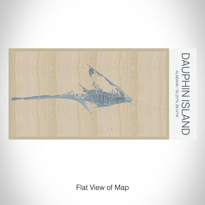Rendered View of Dauphin Island Alabama Map on 17oz Stainless Steel Insulated Bottle with printed afternoon style map
