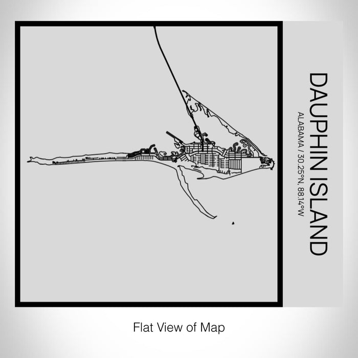 Rendered View of Dauphin Island Alabama Map on 17oz Stainless Steel Insulated Tumbler in Tactile Lines with Succulent in Background