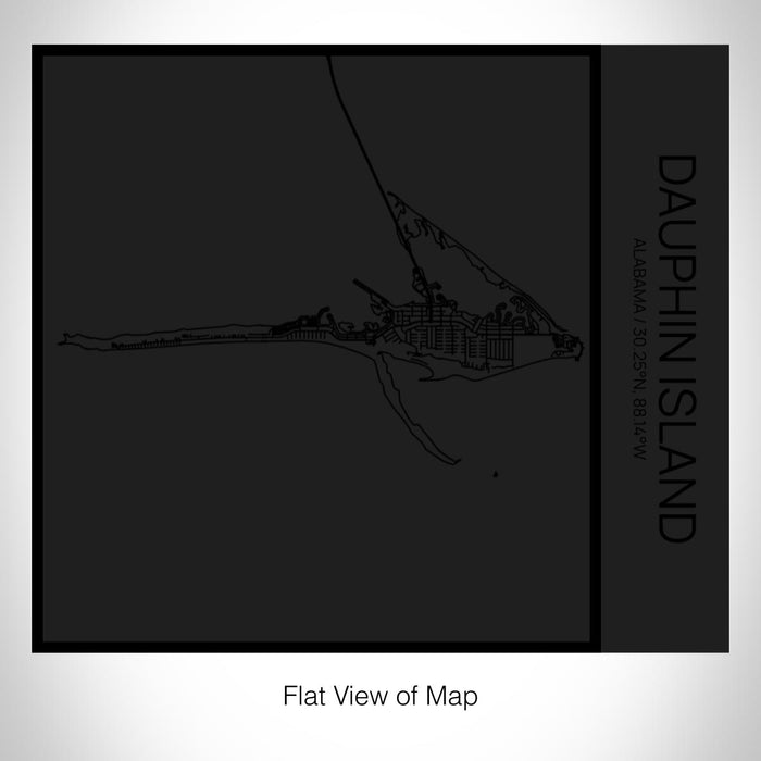 Rendered View of Dauphin Island Alabama Map on 17oz Stainless Steel Insulated Tumbler in Matte Black with Tactile Lines