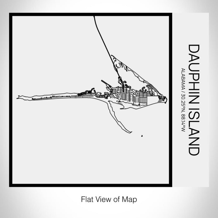 Rendered View of Dauphin Island Alabama Map on 17oz Stainless Steel Insulated Tumbler in Matte White with Tactile Lines