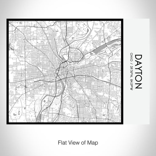 Rendered View of Dayton Ohio Map on 20oz Stainless Steel Insulated Bottle with Bamboo Top with printed classic style map