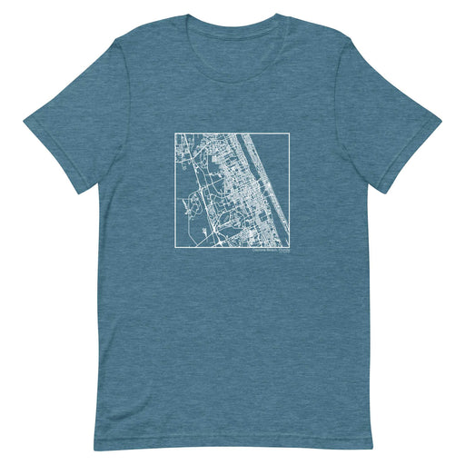 Daytona Beach Florida  Map Unisex T-Shirt with City inscription in Heather Teal
