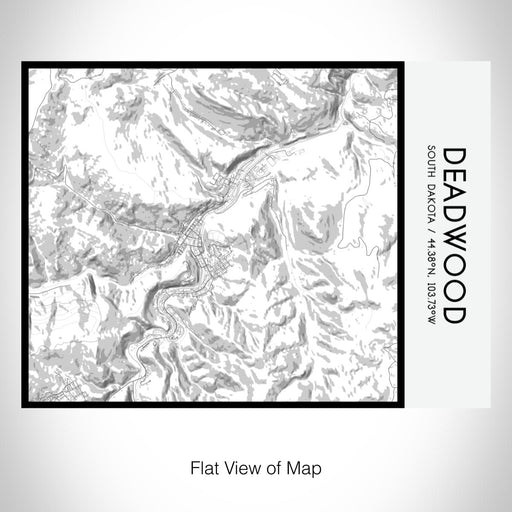 Rendered View of Deadwood South Dakota Map on 20oz Stainless Steel Insulated Bottle with Bamboo Top with printed classic style map