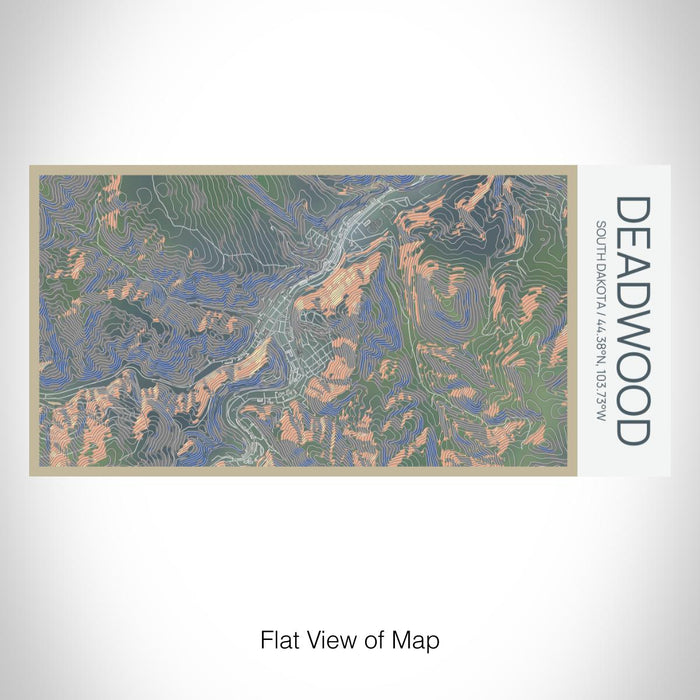 Rendered View of Deadwood South Dakota Map on 17oz Stainless Steel Insulated Bottle with printed afternoon style map