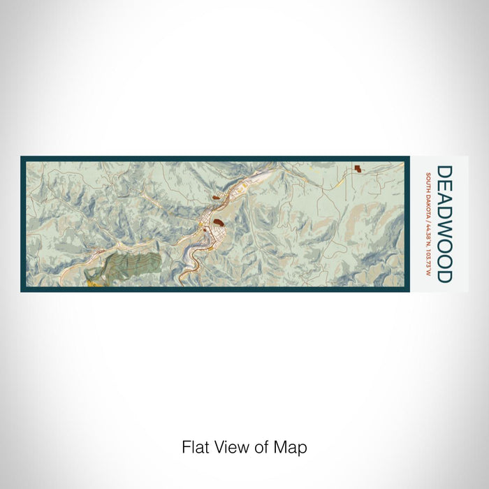 Rendered View of Deadwood South Dakota Map on 10oz Stainless Steel Insulated Cup in Woodblock with Sliding Lid