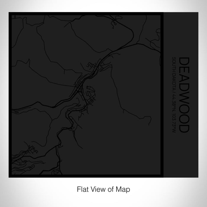 Rendered View of Deadwood South Dakota Map on 17oz Stainless Steel Insulated Tumbler in Matte Black with Tactile Lines