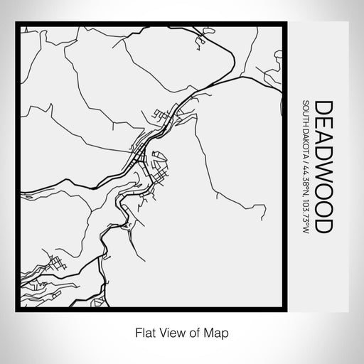 Rendered View of Deadwood South Dakota Map on 17oz Stainless Steel Insulated Tumbler in Matte White with Tactile Lines