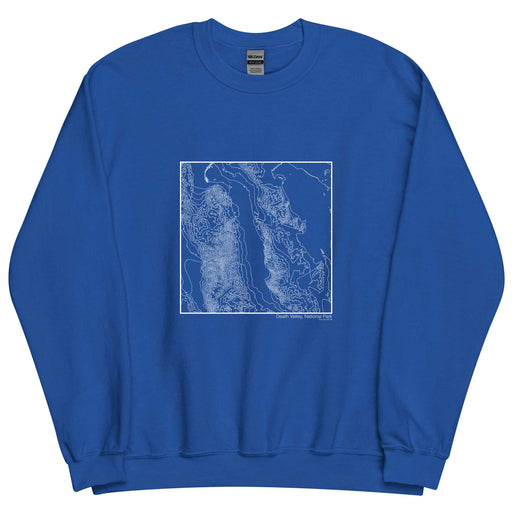 Death Valley National Park Topographic  Map Unisex Crewneck Sweater with City inscription in Royal Blue