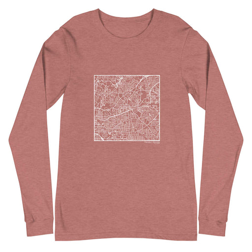 Decatur Georgia  Map Unisex Long-Sleeve T-shirt with City inscription in Heather Mauve