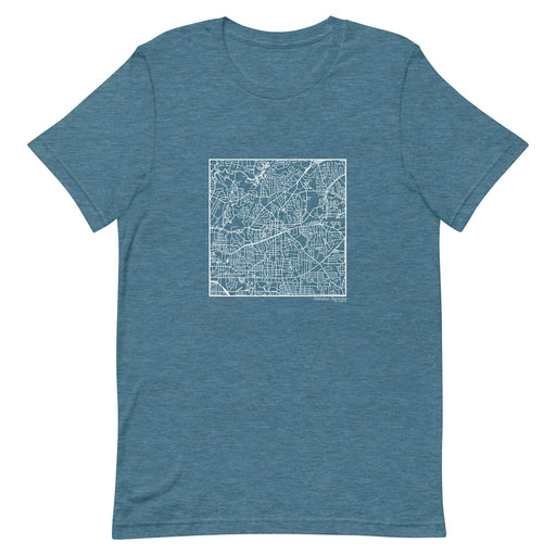 Decatur Georgia  Map Unisex T-Shirt with City inscription in Heather Teal