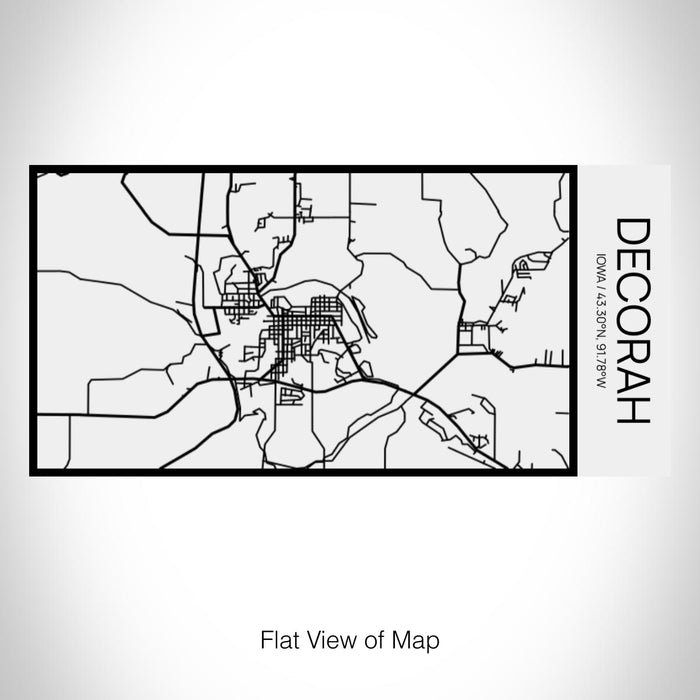 Rendered View of Decorah Iowa Map on 17oz Stainless Steel Insulated Cola Bottle in Stainless in Matte White
