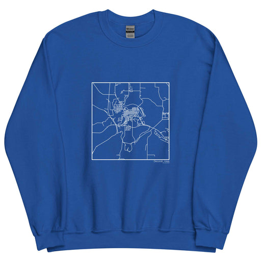 Decorah Iowa  Map Unisex Crewneck Sweater with City inscription in Royal Blue