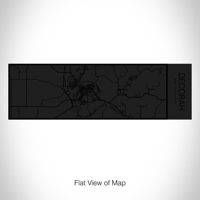 Rendered View of Decorah Iowa Map on 10oz Stainless Steel Insulated Cup in Matte Black with Sliding Lid