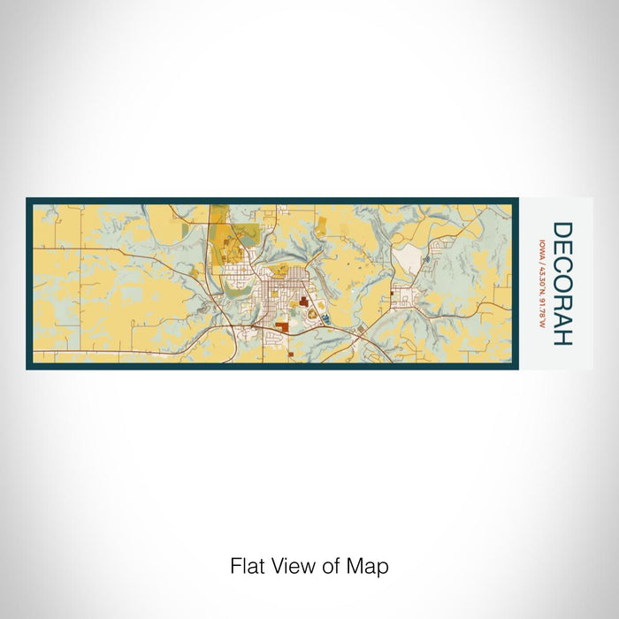 Rendered View of Decorah Iowa Map on 10oz Stainless Steel Insulated Cup in Woodblock with Sliding Lid