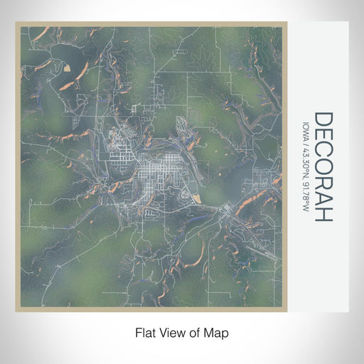 Rendered View of Decorah Iowa Map on 17oz Stainless Steel Insulated Tumbler in Afternoon Map Style