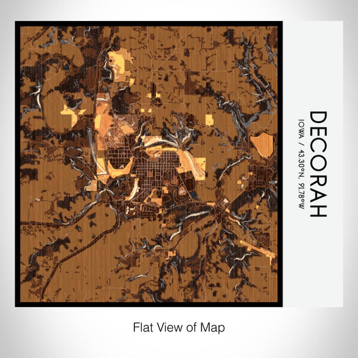 Rendered View of Decorah Iowa Map on 17oz Stainless Steel Insulated Tumbler in Ember Map Style