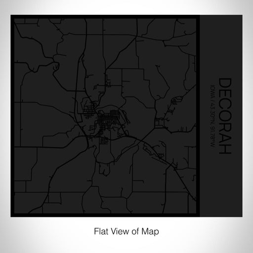 Rendered View of Decorah Iowa Map on 17oz Stainless Steel Insulated Tumbler in Matte Black with Tactile Lines