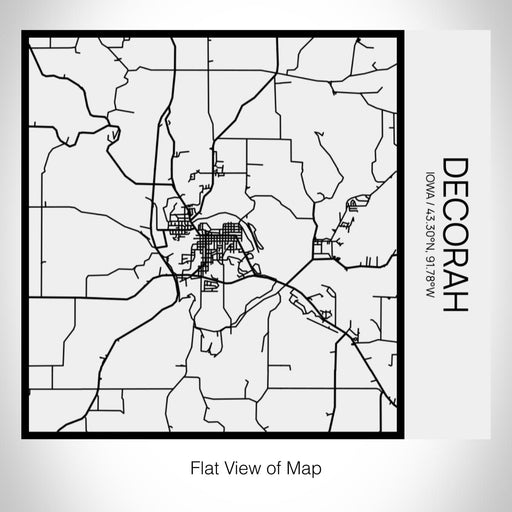 Rendered View of Decorah Iowa Map on 17oz Stainless Steel Insulated Tumbler in Matte White with Tactile Lines