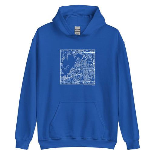 Deephaven Minnesota  Map Unisex Hoodie Sweater with City inscription in Royal Blue