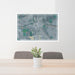 24x36 Deer Lodge Montana Map Print Lanscape Orientation in Afternoon Style Behind 2 Chairs Table and Potted Plant