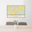 24x36 Deer Lodge Montana Map Print Lanscape Orientation in Woodblock Style Behind 2 Chairs Table and Potted Plant