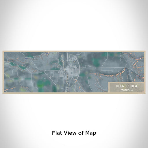 Flat View of Map Custom Deer Lodge Montana Map Enamel Mug in Afternoon