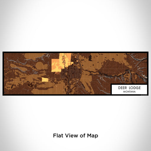 Flat View of Map Custom Deer Lodge Montana Map Enamel Mug in Ember