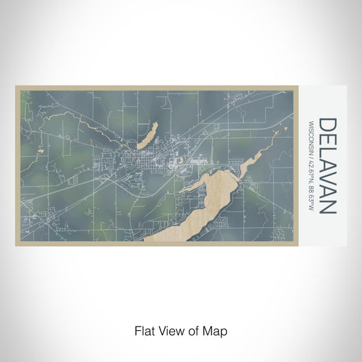 Rendered View of Delavan Wisconsin Map on 17oz Stainless Steel Insulated Bottle with printed afternoon style map