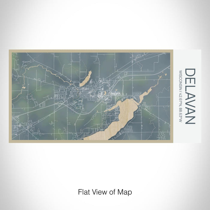 Rendered View of Delavan Wisconsin Map on 17oz Stainless Steel Insulated Bottle with printed afternoon style map