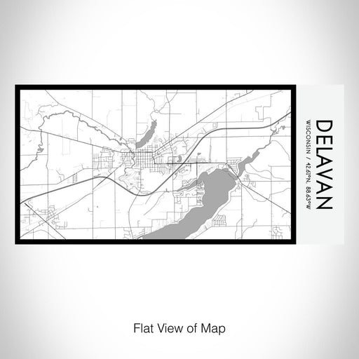 Rendered View of Delavan Wisconsin Map on 17oz Stainless Steel Insulated Bottle with printed classic style map