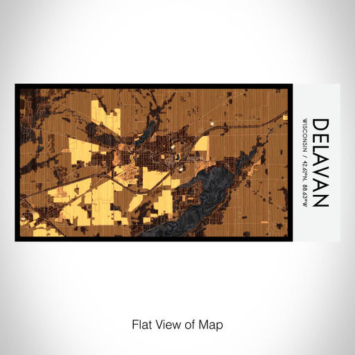 Rendered View of Delavan Wisconsin Map on 17oz Stainless Steel Insulated Bottle with printed ember style map