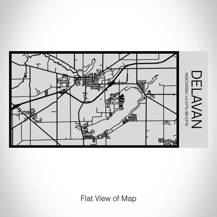 Rendered View of Delavan Wisconsin Map on 17oz Stainless Steel Insulated Cola Bottle in Stainless