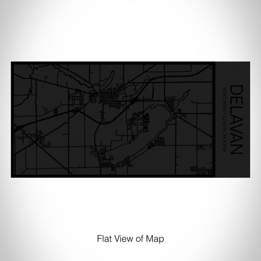 Rendered View of Delavan Wisconsin Map on 17oz Stainless Steel Insulated Cola Bottle in Stainless in Matte Black
