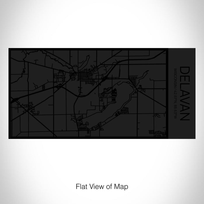 Rendered View of Delavan Wisconsin Map on 17oz Stainless Steel Insulated Cola Bottle in Stainless in Matte Black