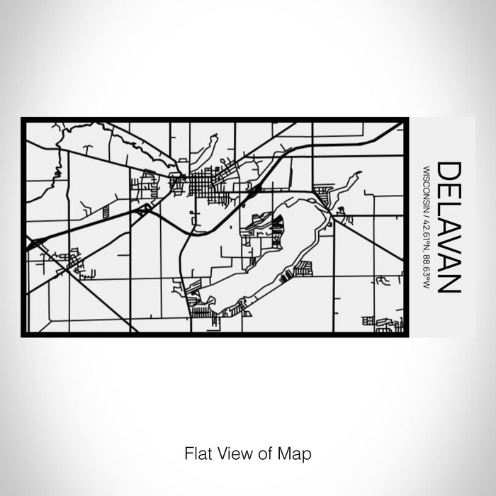Rendered View of Delavan Wisconsin Map on 17oz Stainless Steel Insulated Cola Bottle in Stainless in Matte White