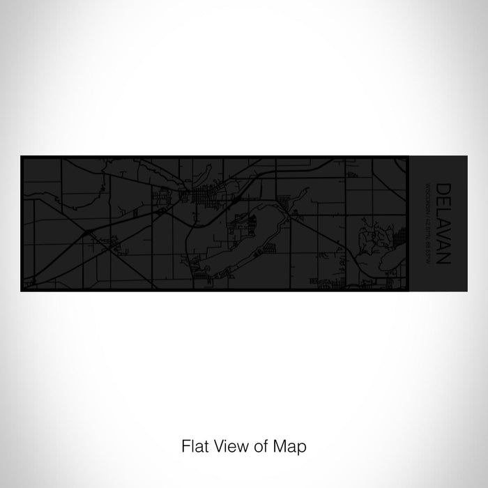 Rendered View of Delavan Wisconsin Map on 10oz Stainless Steel Insulated Cup in Matte Black with Sliding Lid