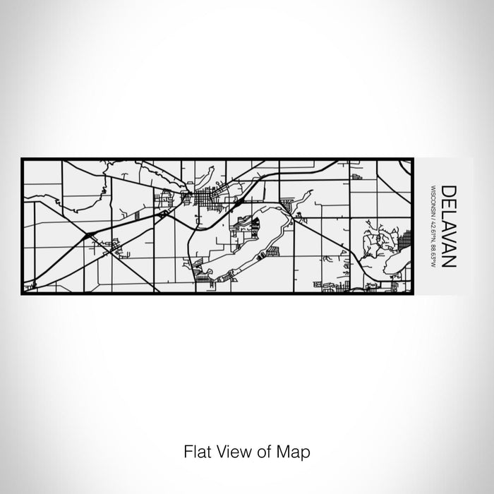 Rendered View of Delavan Wisconsin Map on 10oz Stainless Steel Insulated Cup in Matte White with Sliding Lid