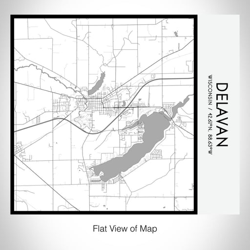 Rendered View of Delavan Wisconsin Map on 17oz Stainless Steel Insulated Tumbler in Classic Map Style