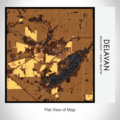 Rendered View of Delavan Wisconsin Map on 17oz Stainless Steel Insulated Tumbler in Ember Map Style
