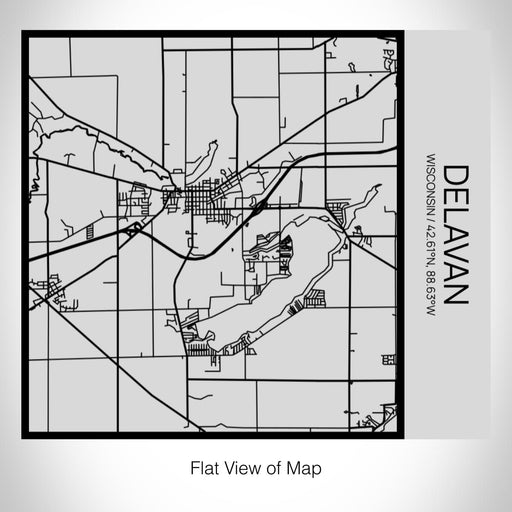 Rendered View of Delavan Wisconsin Map on 17oz Stainless Steel Insulated Tumbler in Tactile Lines with Succulent in Background