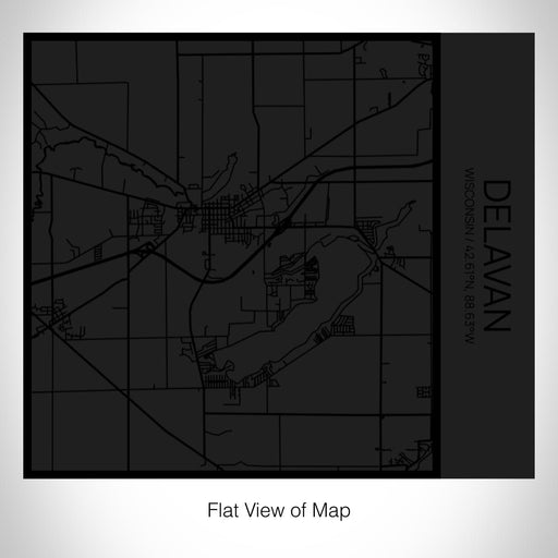 Rendered View of Delavan Wisconsin Map on 17oz Stainless Steel Insulated Tumbler in Matte Black with Tactile Lines