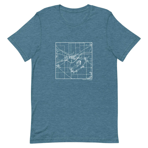 Delavan Wisconsin  Map Unisex T-Shirt with City inscription in Heather Teal