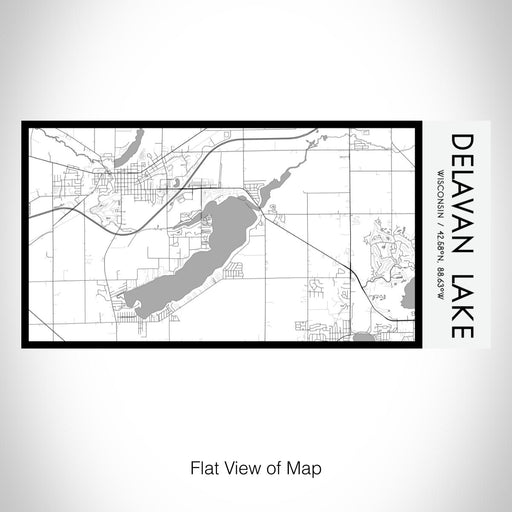 Rendered View of Delavan Lake Wisconsin Map on 17oz Stainless Steel Insulated Bottle with printed classic style map