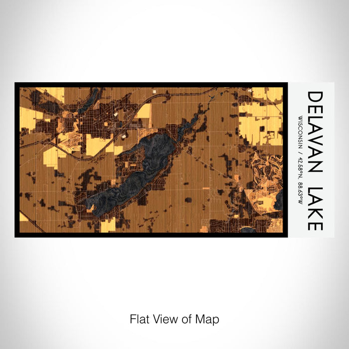 Rendered View of Delavan Lake Wisconsin Map on 17oz Stainless Steel Insulated Bottle with printed ember style map