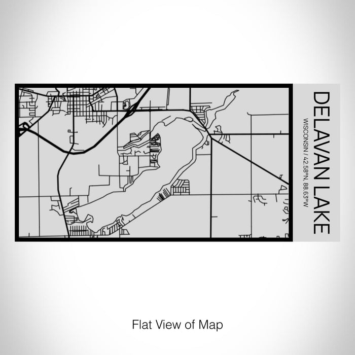 Rendered View of Delavan Lake Wisconsin Map on 17oz Stainless Steel Insulated Cola Bottle in Stainless