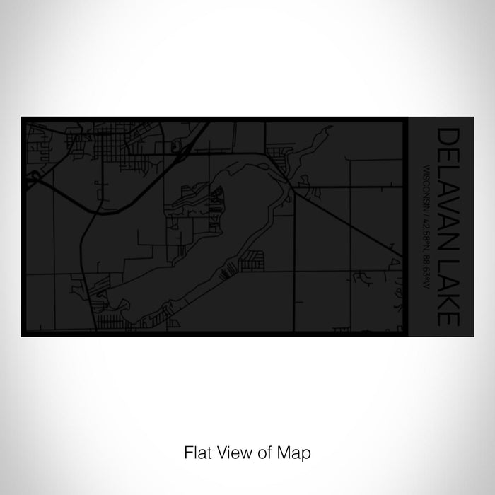 Rendered View of Delavan Lake Wisconsin Map on 17oz Stainless Steel Insulated Cola Bottle in Stainless in Matte Black